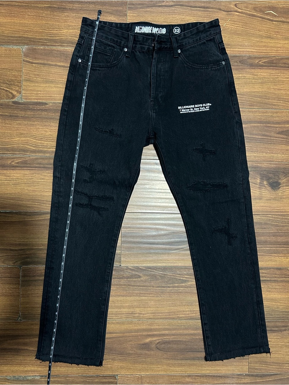 Billionaire Boys Club Black Slim Straight Distressed Jeans